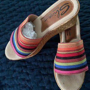 SBICCA Multi Colored Wedge Sandal